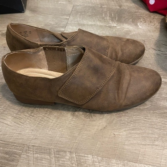 Abella True Comfort Faux Suede Velcro Loafers Size 8 - Picture 3 of 6